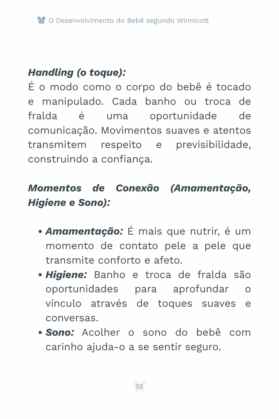 Página interna sobre holding e handling